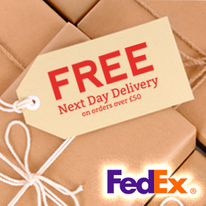 Free FedEx next day delivery on orders over £50.00
