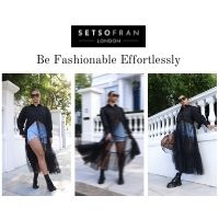 Black Sheer Tulle Shirt Dress
